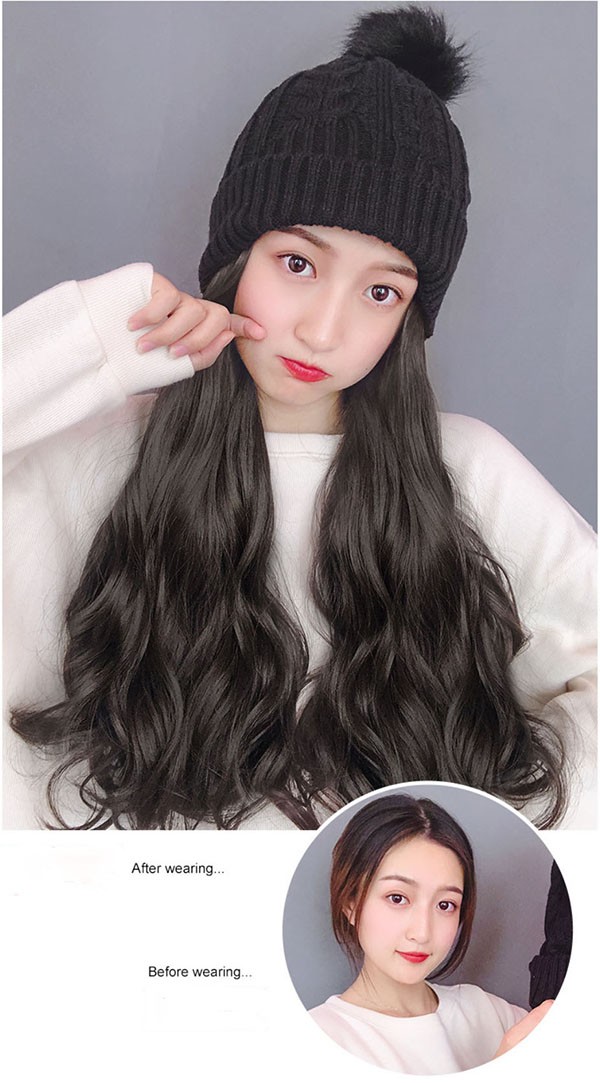 ニット毛糸帽子ウィッグ一体、ハンドメイドとミシンメイドの良い点をMIXした新感覚WIGが新登場