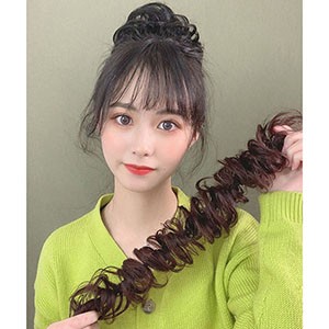 シュシュ お 団子 成人 式 髪型 ロング 着物 ヘア スタイル お団子ウィッグ ポイントウィッグ